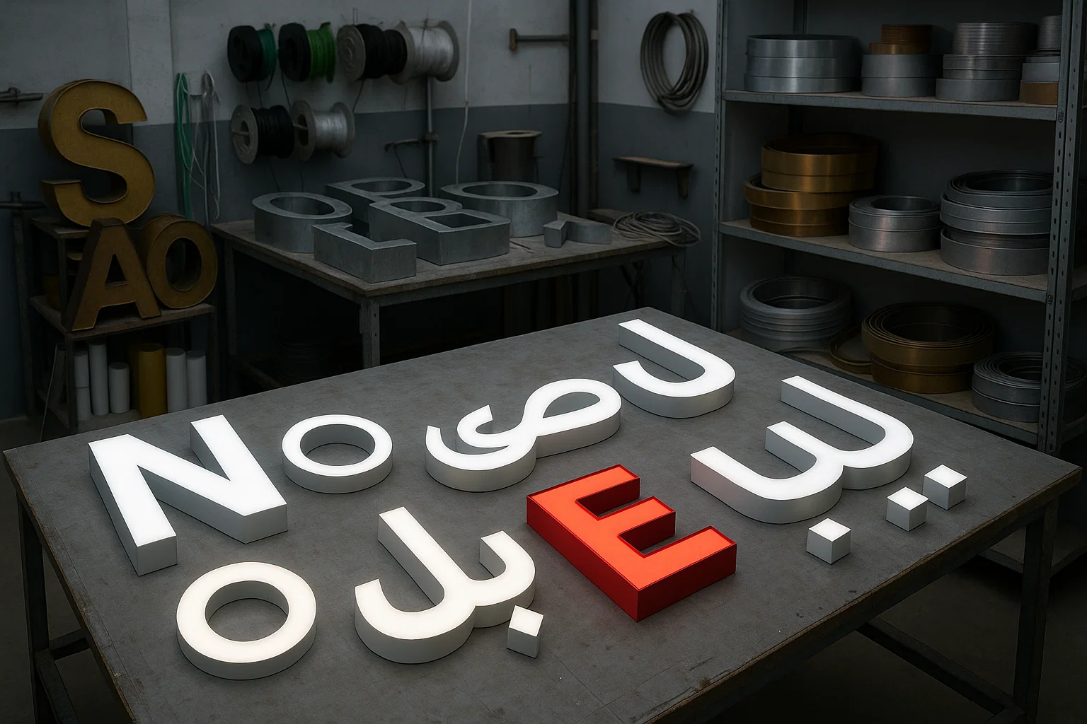 Materials for interior 3D letters
