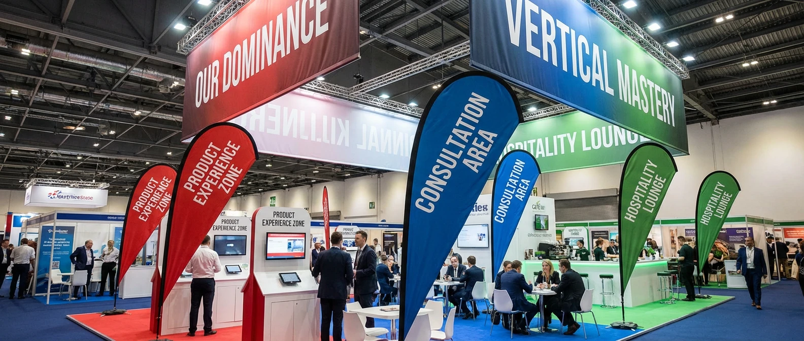 الهيمنة في المعارض التجارية اللعب على الارتفاعات