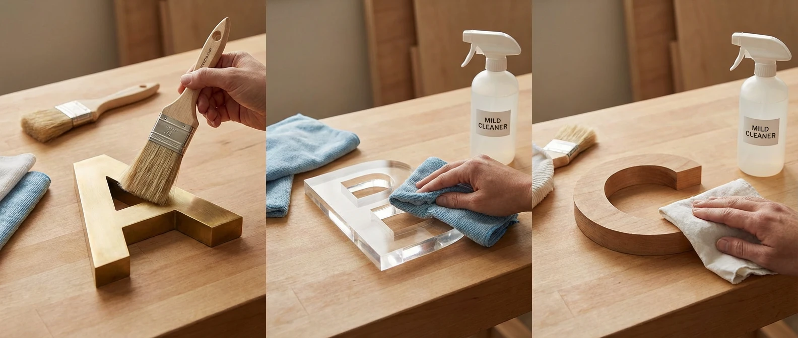 Safe cleaning steps that protect the materials Safe cleaning steps that protect the materials