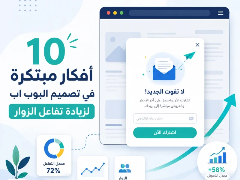 10 أفكار مبتكرة في تصميم البوب اب لزيادة تفاعل الزوار